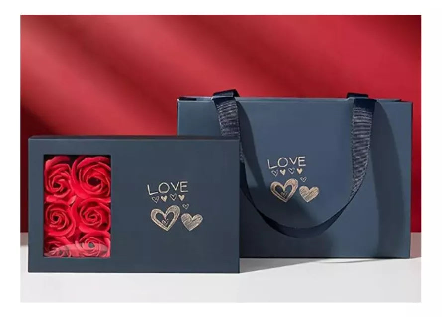 Caja Joyería De Flores Eternas Y Collar Love Mujer Amor